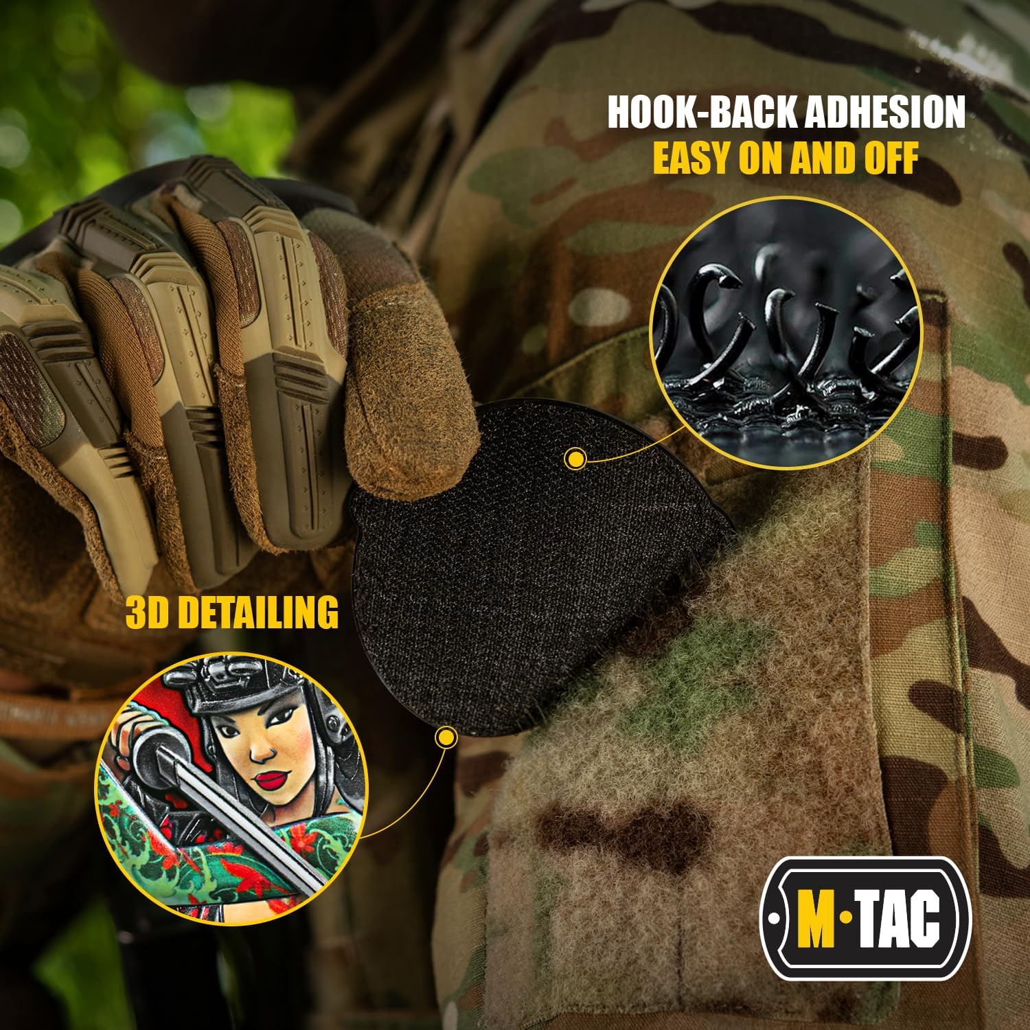M-Tac Morale Patch Tactical Girl - PVC Tactical Military Patch with Hook Fastener Backing - Patches for Vest, Backpacks, Hats (Tattoo 4) (Fountain Turquoise) image 3