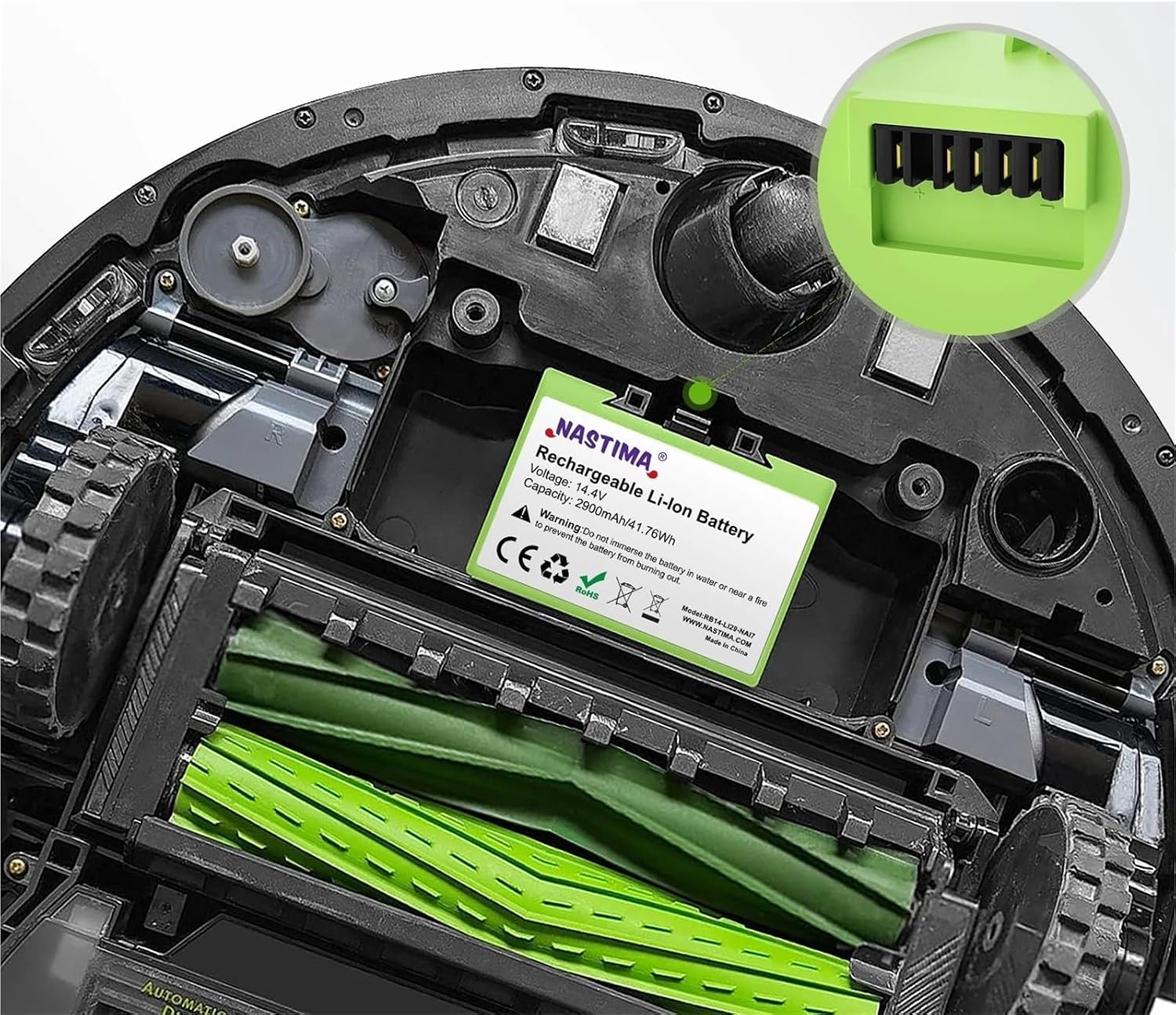 I7 14.4V 2900mAh I7 Vacuum Cleaner Battery Replacement,Compatible for Roomba E and I Series I7+ E5 7150 7550 I3 3150 I3+ 3550 I4 4150 I4+ 4624864