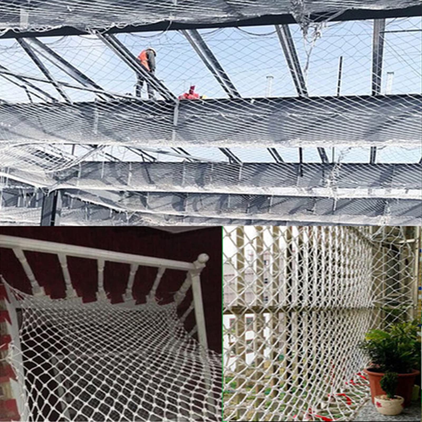 Red de seguridad universal personalizable de nailon para exteriores, escalada, balcón y Det de 5 x 6 m / 16x20ft, malla de 10 cm, versátil