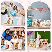 Vista 5 de Yexiya 100 bolsas de dulces de ganso de celofán transparentes con lazos de cinta, bolsa de plástico impresa de ganso blanco para aperitivos