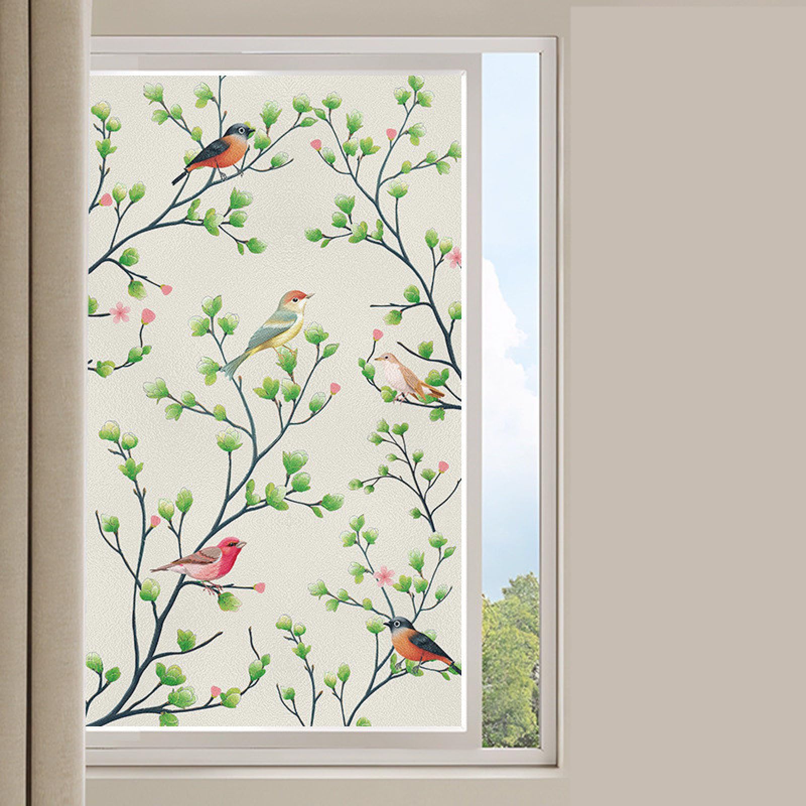 window film, Self Adhesive,for Bathroom Kitchen Rental Apartment, Window Cover Anti-Uv(200x50cm)