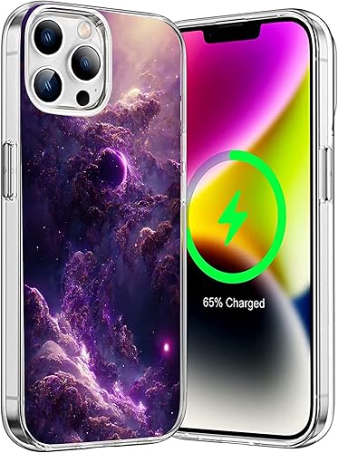 Funda compatible con iPhone 12iPhone 12 Pro Funda estética Galaxy Beautiful Purple Space Design Case Soft TPU Slim Funda protectora de regalo para
