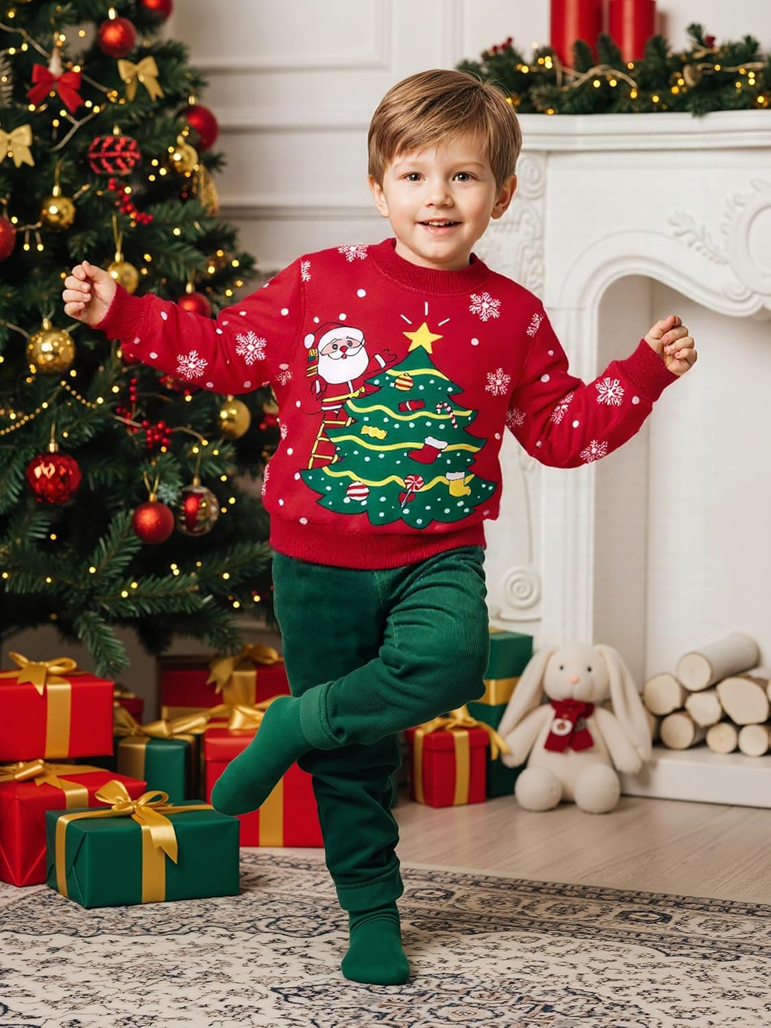 Toddler Baby Boy Girls Christmas Sweatshirts, Ugly Long Sleeve Crewneck Pullover Sweatshirt Xmas Sweaters - Image 2