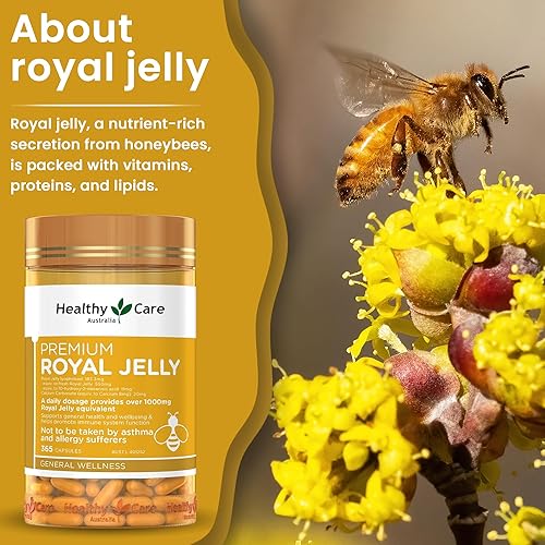 Miniatura 6 de Healthy Care Royal Jelly 1000 365 Cápsulas Suplementos Hecho en Australia