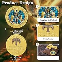 Vista 5 de Arcángel Miguel Christian Challenge Coin, moneda inspiradora cristiana de fichas cristianas, moneda de oración inspiradora de San Miguel Arcángel