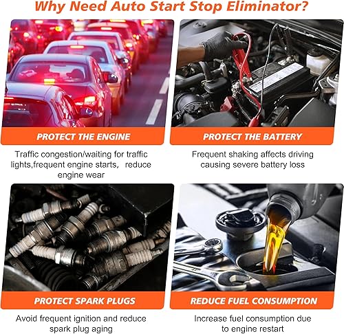 Miniatura 5 de VOFONO Eliminador de parada de arranque automático compatible con Jeep Wrangler JL JLU Gladiator 2018-2023, sistema de arranque de parada del motor,