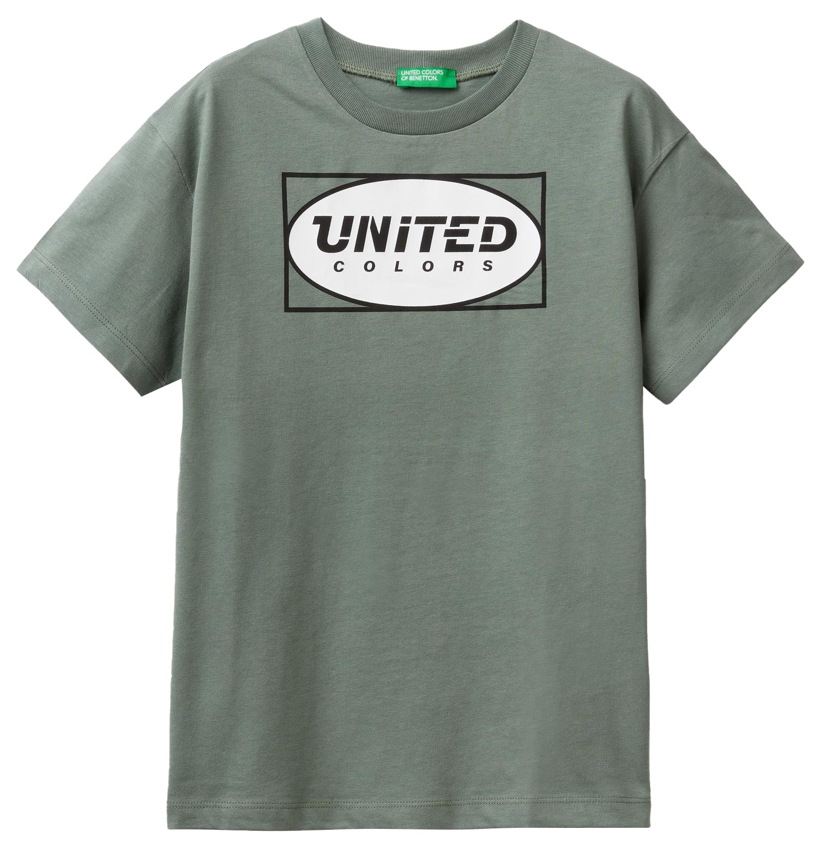 United Colors of Benetton T-Shirt 3I1XC10IL Camiseta, Verde, 122 cm para Niños