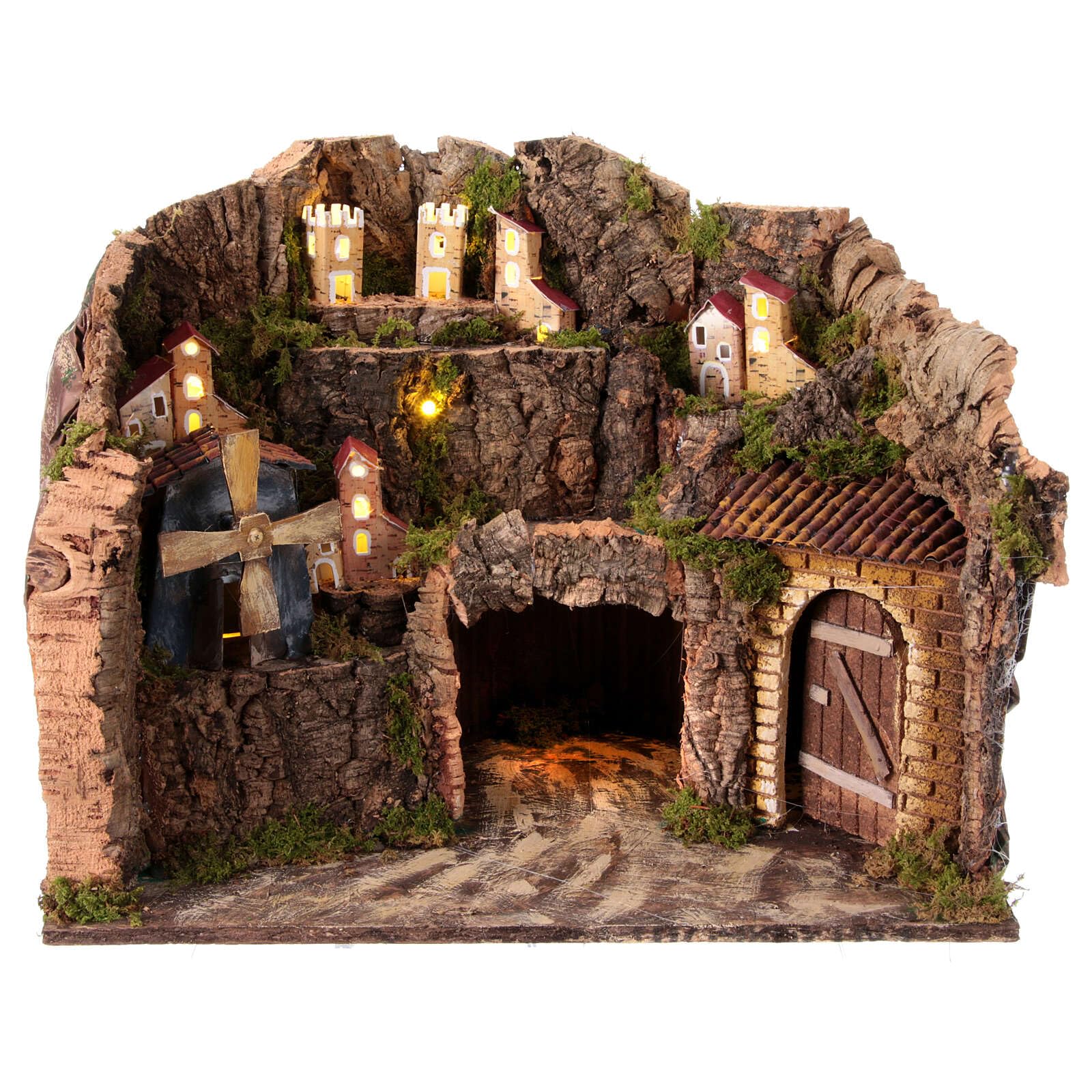 Holyart Crèche Napolitaine: Village Moulin à Vent crèche napolitaine 8-10 cm 30x40x30 cm