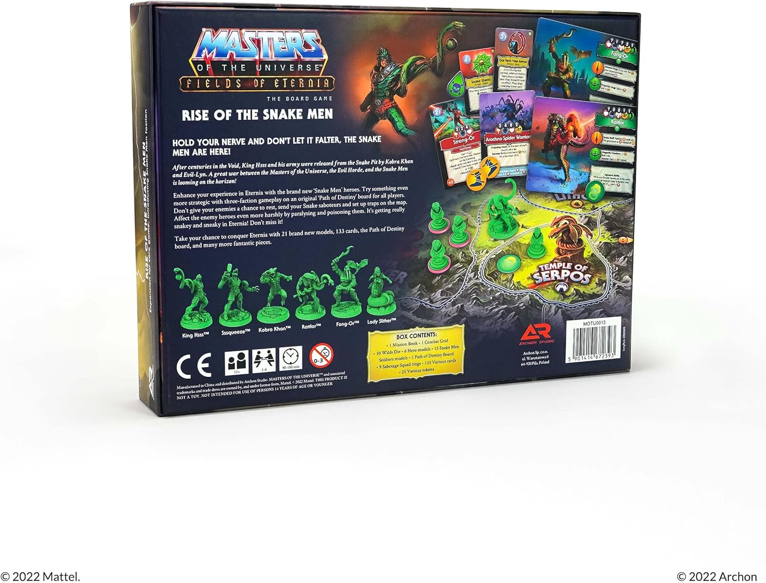 Masters of The Universe Rise of The Snakemen Expansion Set for Fields of Eternia Board Game, for 1-6 Players, Ages 14+