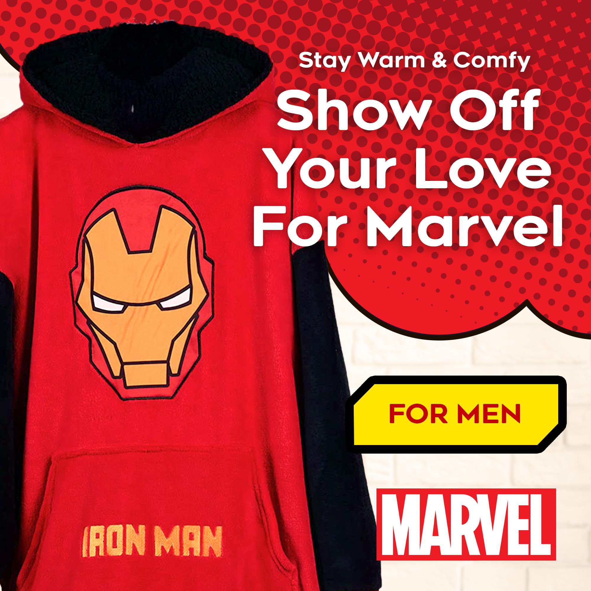 Marvel Felpa Uomo con Cappuccio Felpe Oversize Uomo in Pile Supereroi Avengers Captain America