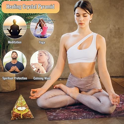 Miniatura 5 de Pirámides de orgón de energía positiva, generador de energía de orgonita de chakra amatista, cristal curativo para el éxito de la salud de la