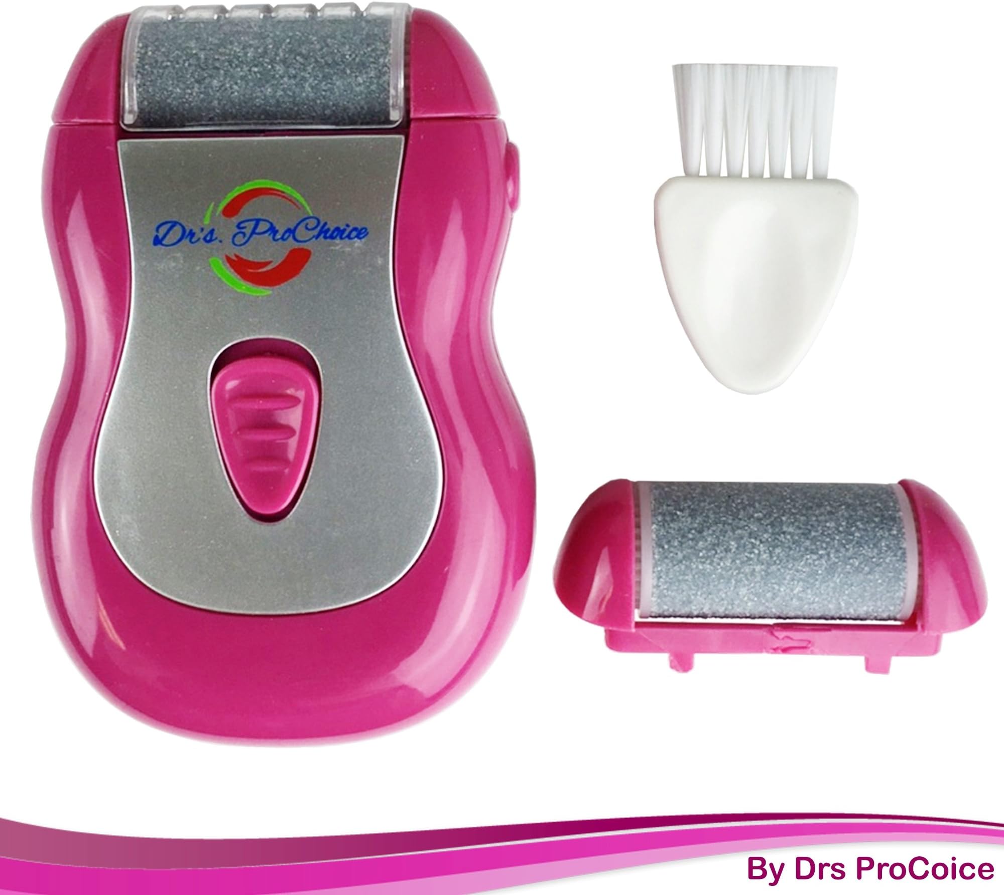 The Ultimate Best Pedicure Corn and Callus Remover Foot File Kit by Drs ProChoice: Quickly and Easily Buff Away Tough Skin to Make Your Feet Silky Smooth in Seconds. Pink