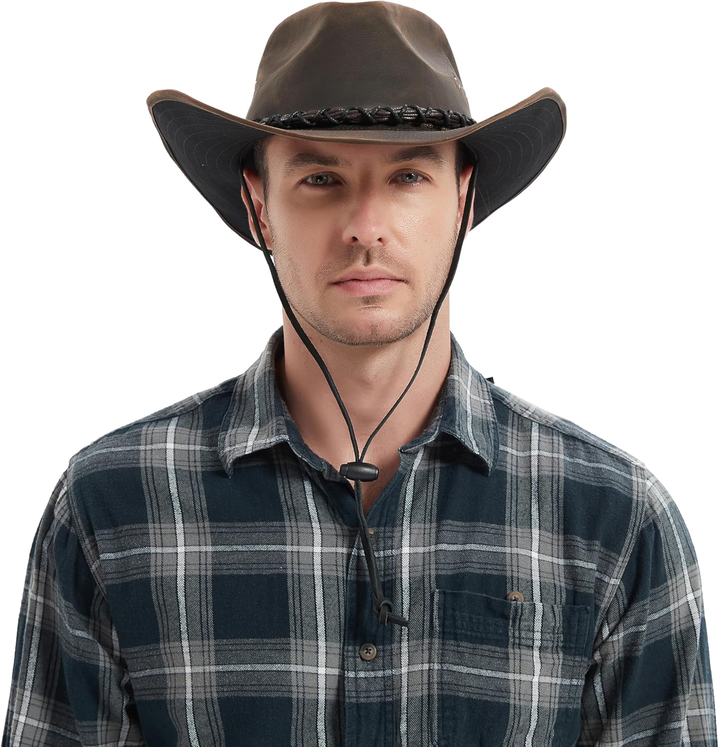 Bruneau Brown Classic Western Cowboy Hat - Outback Heritage Style, Wide Brim, Sun Protection, Distressed Wash, Unisex - Image 7