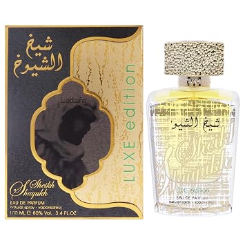 Lattafa Sheikh Al Shuyukh Luxe Edition Spicy, Sweet, Woody, Amber Eau de Parfum Spray Long-Lasting Fragrance for Unisex, 3.4 Ounce / 100 ml