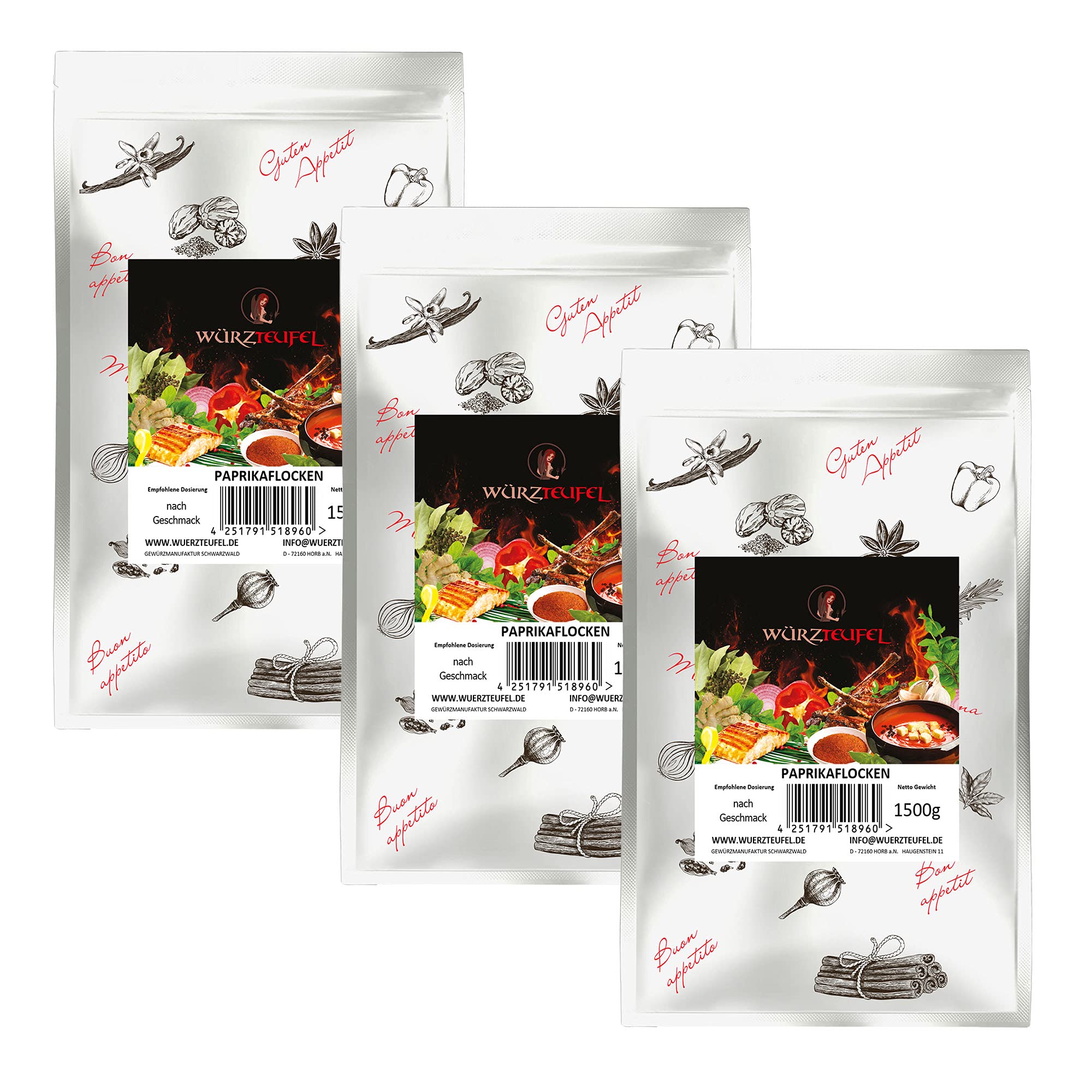 Pimientos de pimiento cortados en húngaro. 3 bolsas de 1500 g (4,5 kg).