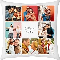 Easycosy Custom Photo Text Personalized Throw Pillow Cover 18x18 - Customized Pillowcase for Valentine's Anniversary Gifts Women