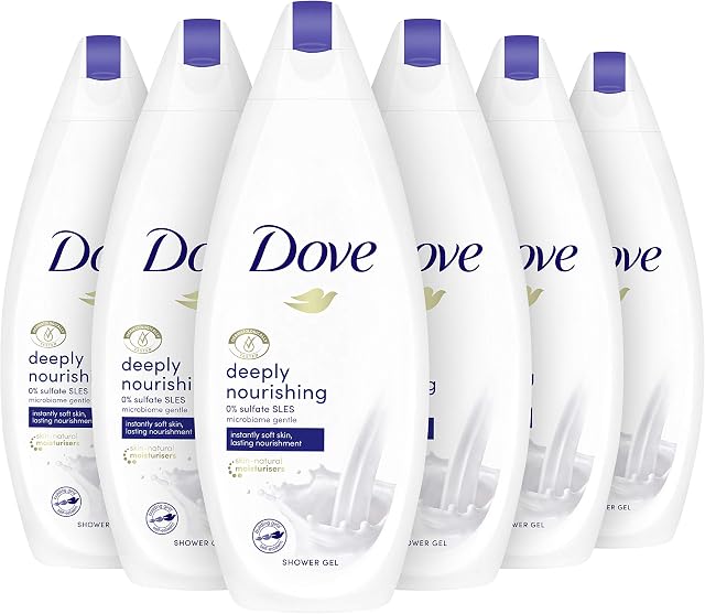 Dove Deeply Nourishing Moisturising Shower Gel 250 ml - Pack of 6