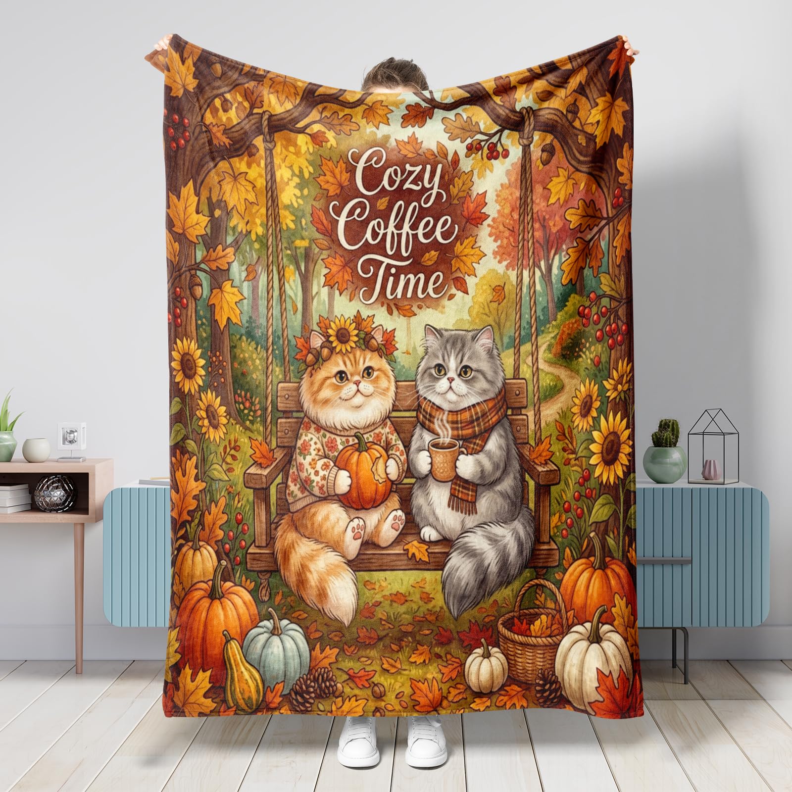 Couverture chat persan automne pour réchauffer vos soirées cocooning au salon