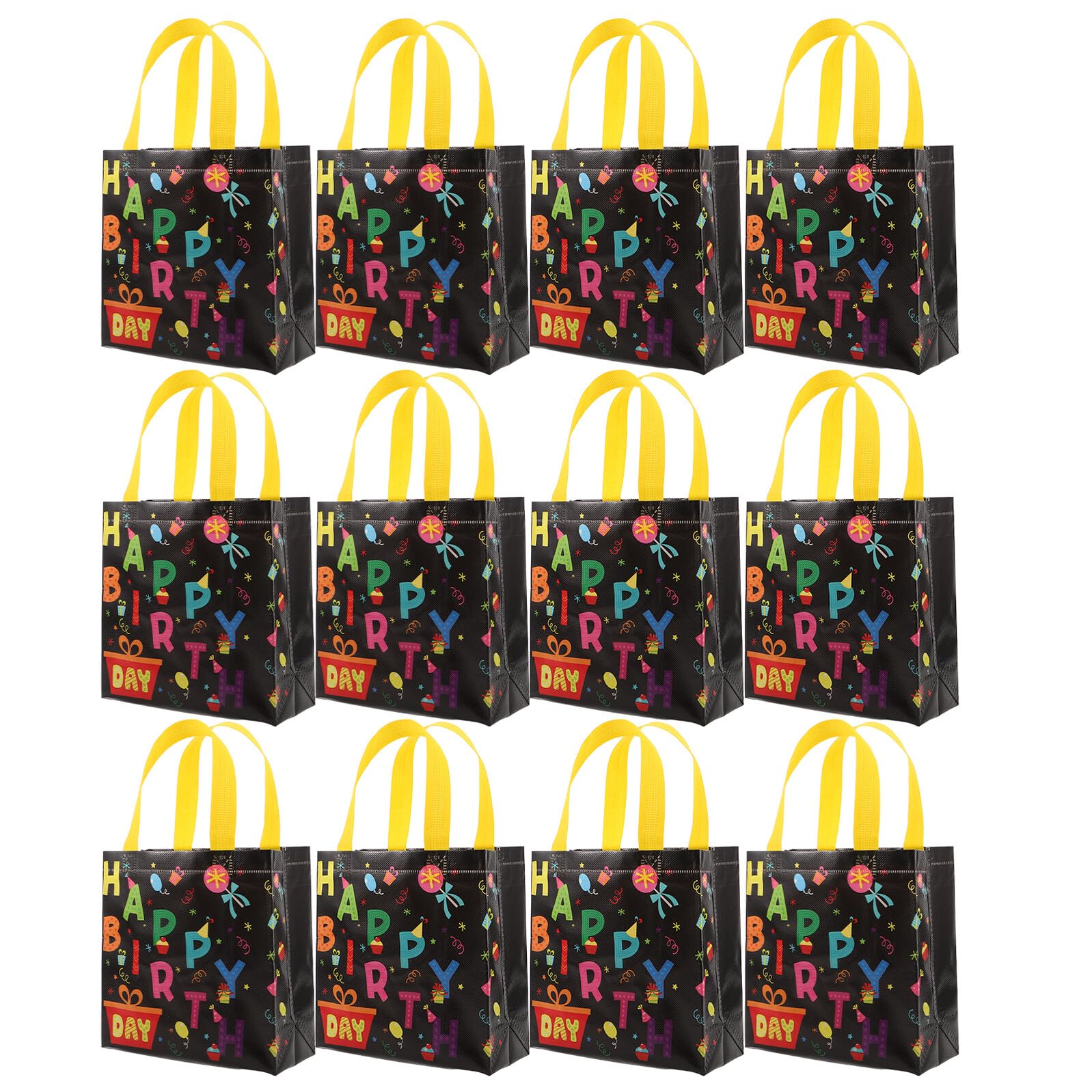 PACKOVE Bolsas de Obsequio para Fiesta de Cumpleaños con Asas, 30 Unidades, Bolsas No Tejidas Reutilizables de 32 X 19 X 8 Cm, Ideales para Dulces y Regalos en Fiestas Infantiles