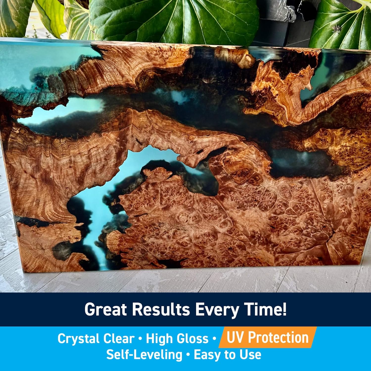 TotalBoat Fathom Deep Pour Epoxy Resin 1.5 Gallon Kit - 2-3" Depth Crystal-Clear Low Viscosity UV-Resistant Formula for Bubble-Free Casting, River Tables, Flower Preservation, DIY Crafts, and Wood