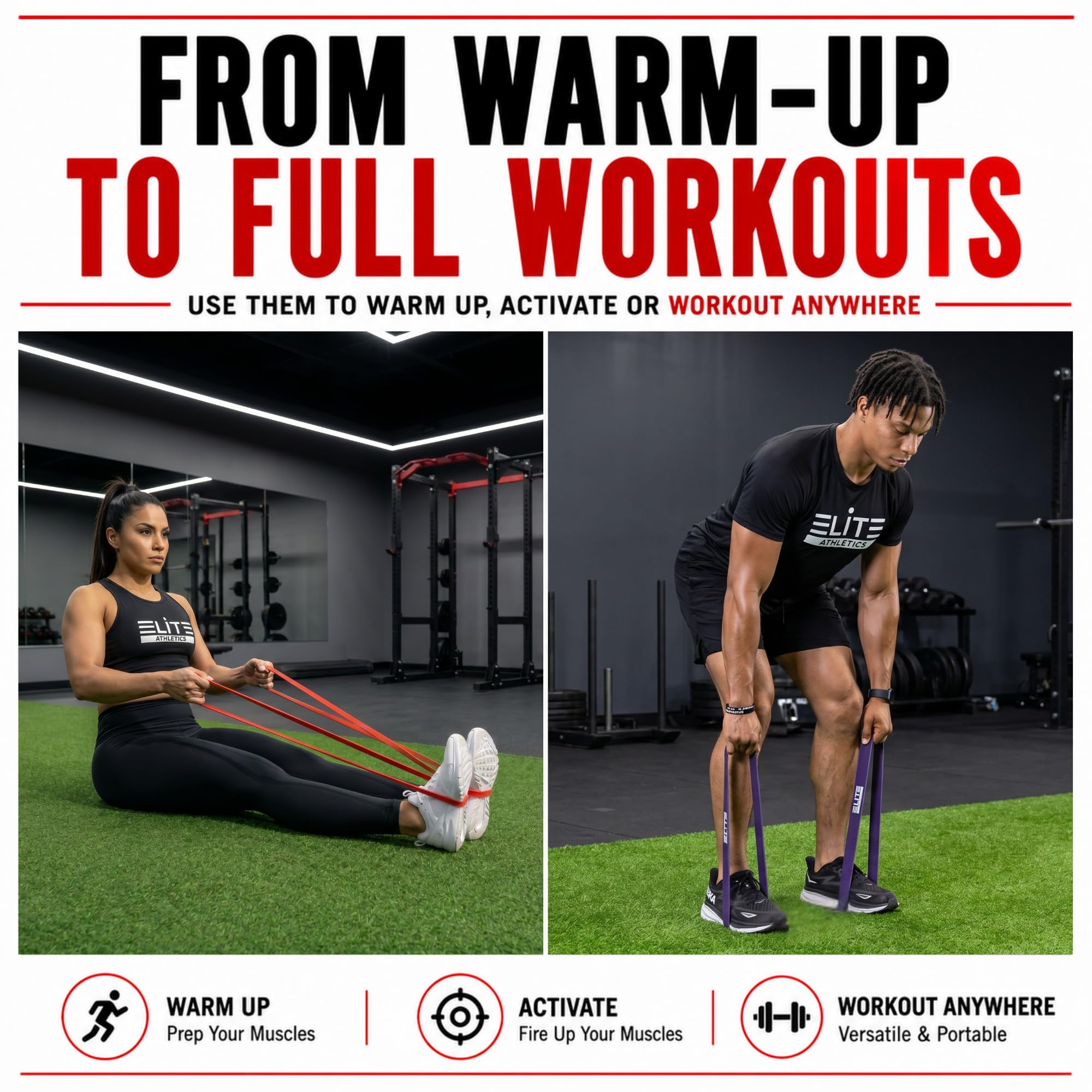 Heavy Thick Resiance Bands Set, Monster Short Bands, Deadlift Band, Glute Activation, Booty Exercise, Hip Band and Dynamic Warm (Set of 3 or 5 with Long Pull Up Bands)