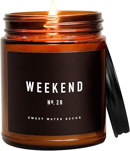 Miniatura 10 de Sweet Water Decor Sunday Brunch Soy Candle  Apple, Cinnamon, Orange and Bourbon Scented Candles for Home  9oz Amber Jar + Black Lid, 40+ Hour Burn