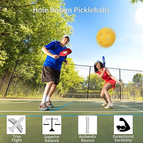 Miniatura 6 de XS XSPAK USAPA - Juego de palas de pickleball, cara de grafitofibra de carbono y núcleo de panal de polipropileno, agarre suave antideslizante que