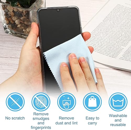 Miniatura 10 de PATIKIL Paño de limpieza de microfibra para lentes de 6 x 6 pulgadas, paquete de 12 paños de limpieza de anteojos, paño de gamuza suave para