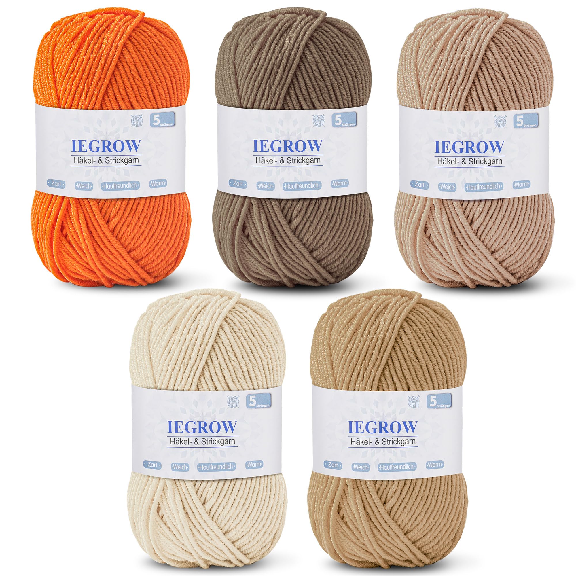 LaVita Yarn Rose 5215 - Filato per maglieria a mano, confezione da 5
