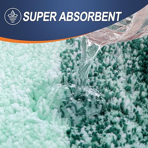 Miniatura 55 de OLANLY Juego de 2 alfombras de baño de 2 piezas, alfombras de baño de microfibra suave y absorbente y alfombra de inodoro con contorno