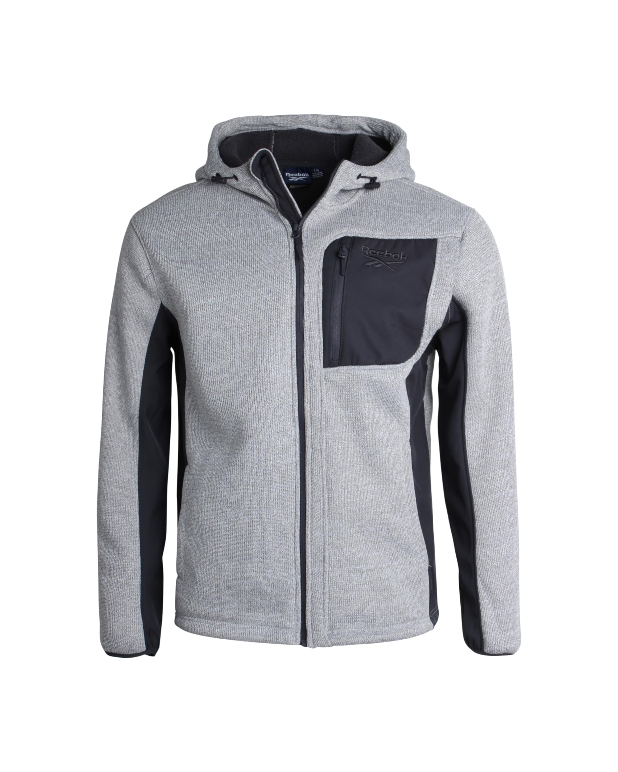 Reebok Men's Active Sweatshirt Jacket Zip Sweater Fleece Hoodie for Men  Lightweight Performance Outerwear Coat (M-XXL)