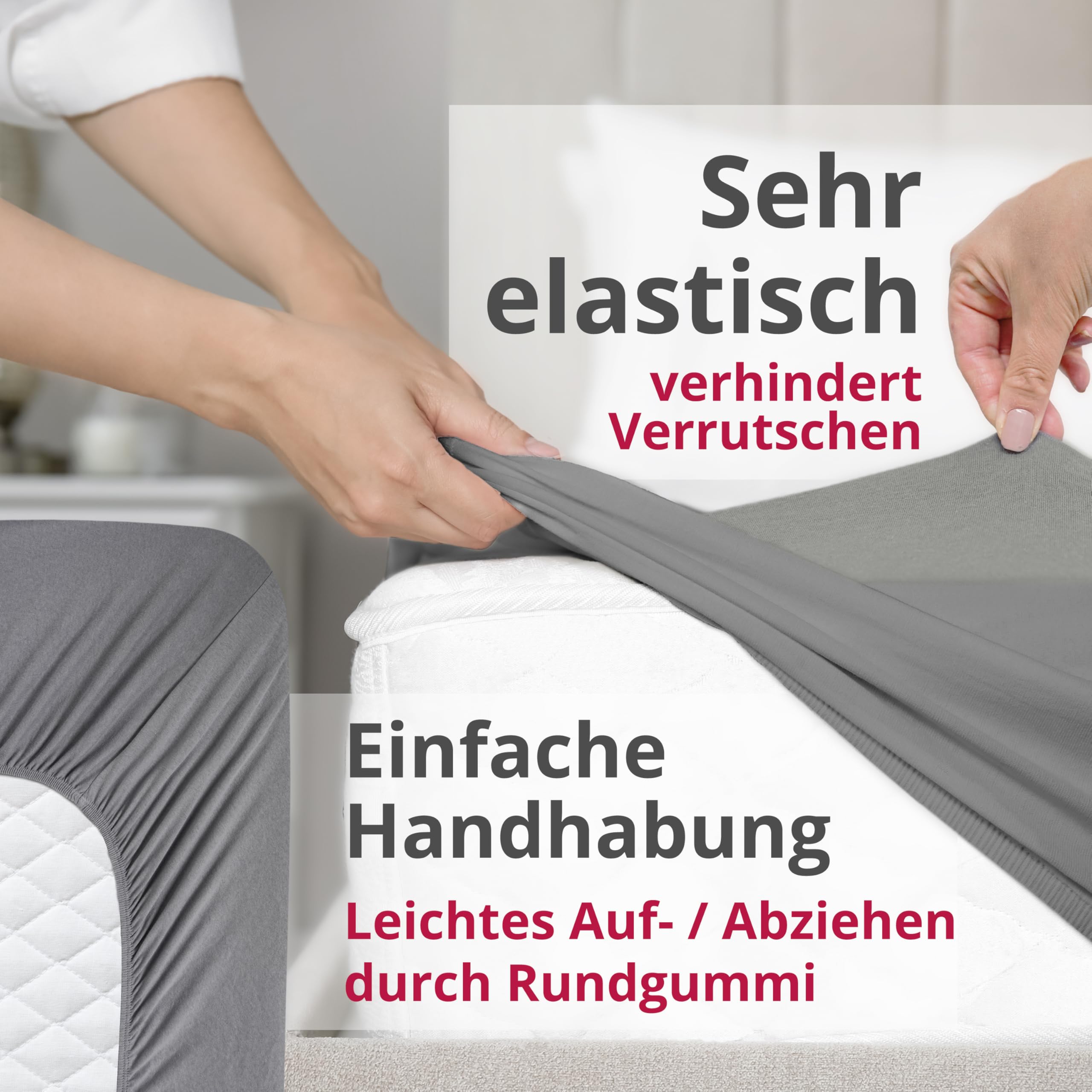 DecoHomeTextil Spannbettlaken, Blau Double (2X) 140-160x200 cm – Ansicht 6