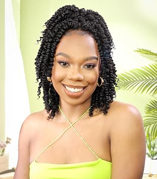 Passion Twist Crochet Hair 10 inch 8 Packs,Passion Twist Hair, Pre-Twisted Passion Twist Crochet Hair for Black Women Passion Twist Curly Crochet Hair...