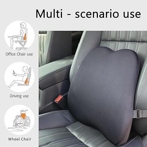 Miniatura 5 de ANSDMO Memory Foam car Lumbar Support Pillow-Used for car Seats-Memory Foam Back CushionOffice Chairs,Sofas, recliners, etc (Black)