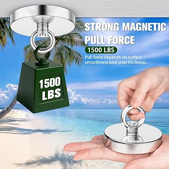 Neodymium Fishing Magnet, 1500 lbs Strong Magnet Fishing (120mm)