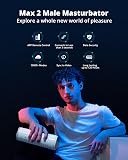 LOVENSE Max 2 Male Masturbator Sex Toys, Automatic Vibration Sex Machine Pocket Pussy with 360 Degree Contractions, Male Stroker Sucking Toys, 3D Realistic Pussy Pocket for Men's Oral Sex Toy