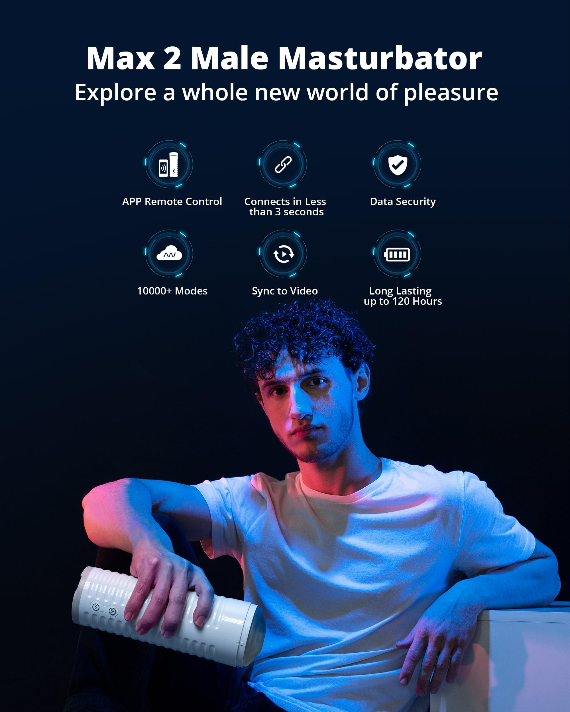 LOVENSE Max 2 Male Masturbator Sex Toys, Automatic Vibration Sex Machine Pocket Pussy with 360 Degree Contractions, Male Stroker Sucking Toys, 3D Realistic Pussy Pocket for Men's Oral Sex Toy