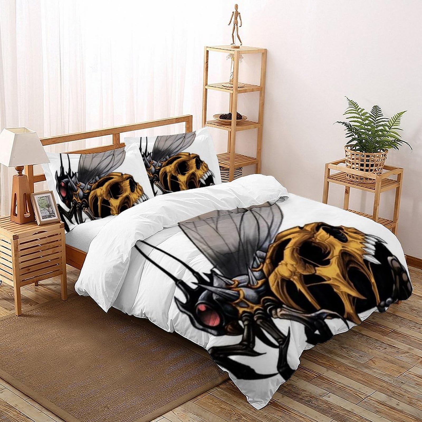Housse de couette king 220x240cm animaux flying pour une chambre de fille unique