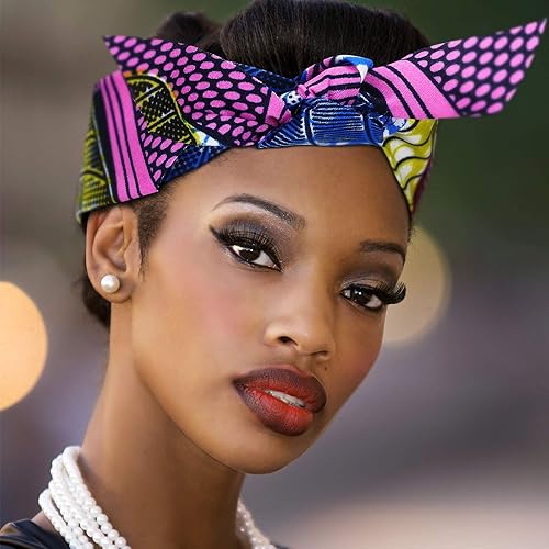 Miniatura 6 de Boao Tela africana Fat Quarters Ankara - Tela acolchada de algodón para coser protectores faciales, proyectos de manualidades, 6 piezas de 19.5 x