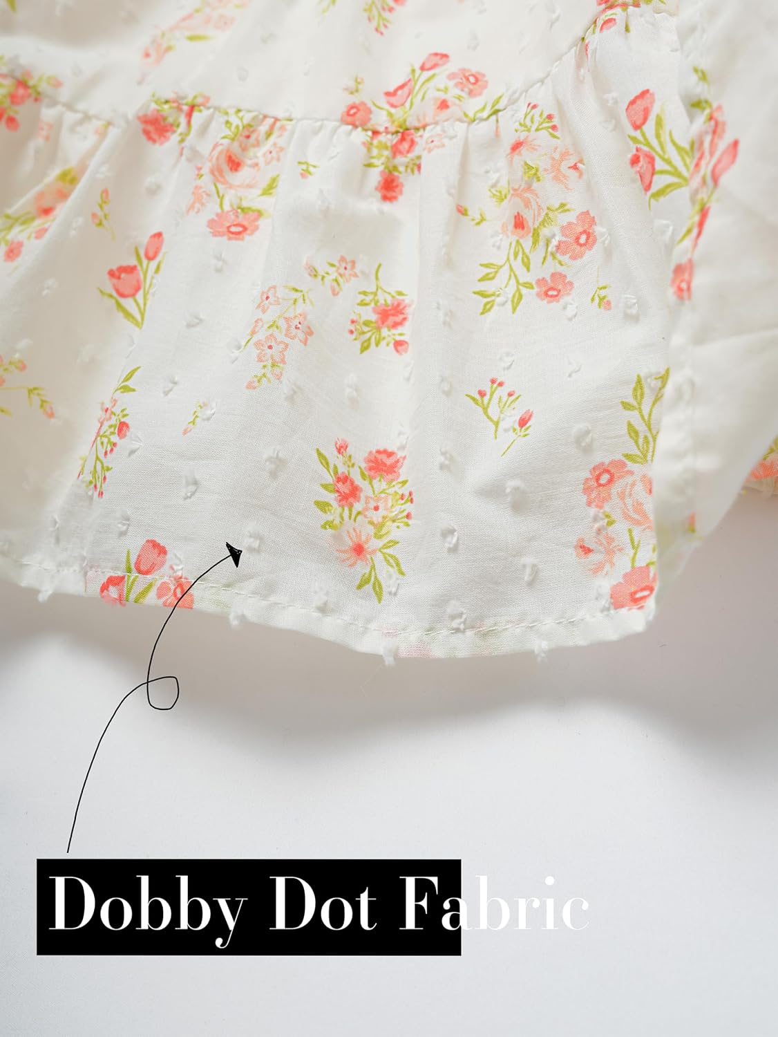 Girls Cotton Smocked Summer Dress, Floral Sundress for 5-8 Years