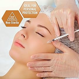 Med PRIDE Vinyl Gloves| 4.3 mil Thick, Powder-Free, Non-Sterile, Heavy Duty Disposable Gloves| Medical, Food Hand