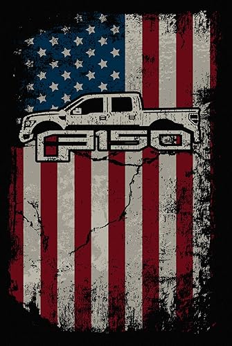 Miniatura 3 de JH DESIGN GROUP Camiseta Ford F150 Truck para hombre con bandera americana, color negro
