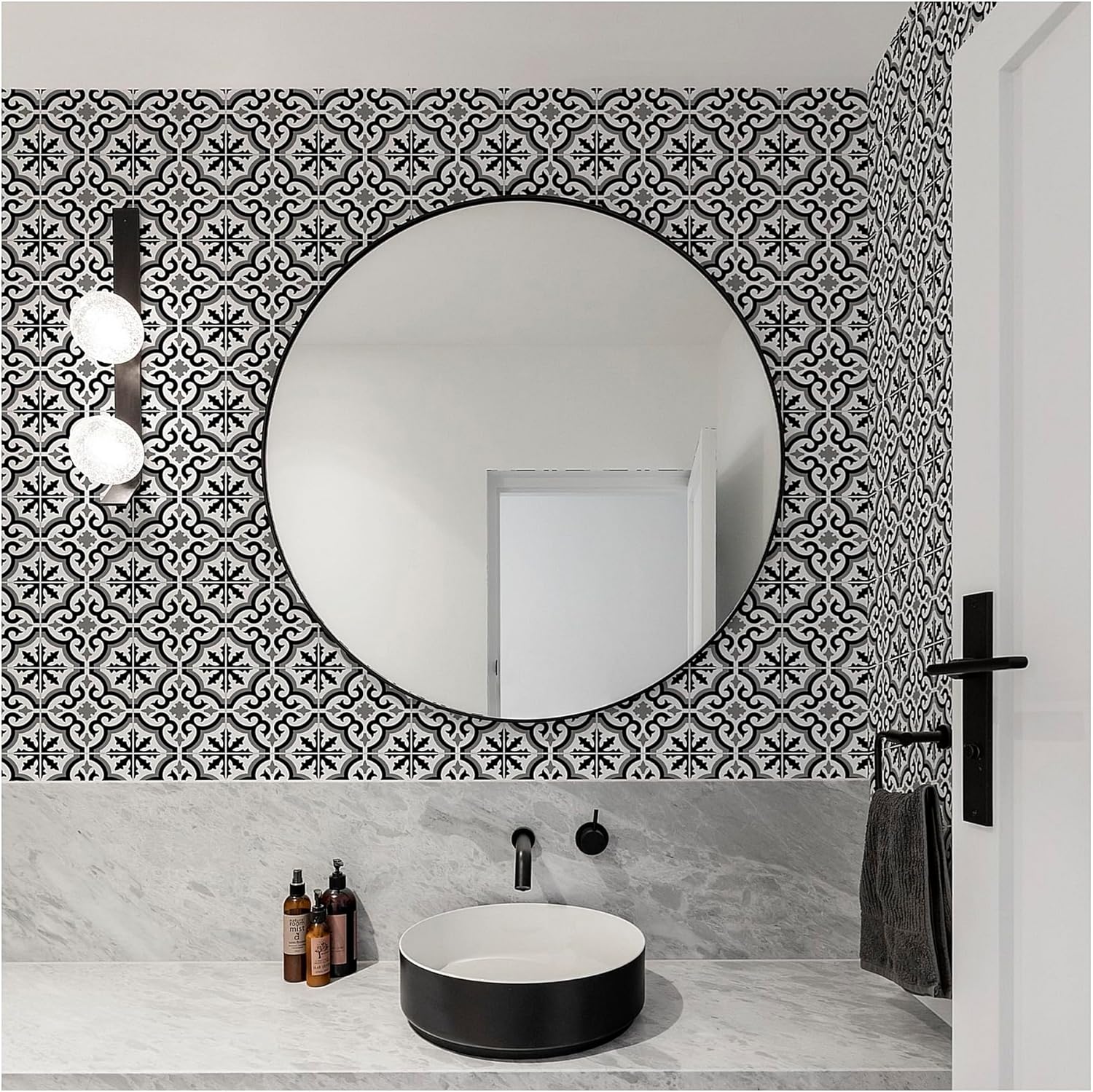 Transform Grecian Black Peel and Stick Wallpaper