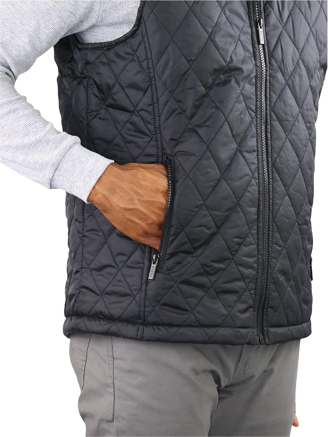 ToBeInStyle Men's Lightweight Layering Insulating Zip Up Puffer Vest - Image 7