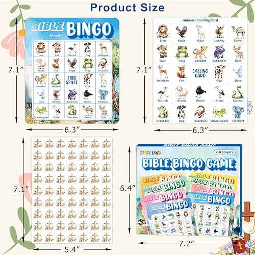 Miniatura 3 de Fancy Land Juego de bingo bíblico para niños y adultos, juego de bingo bíblico cristiano para escuela dominical religiosa, actividades de iglesia