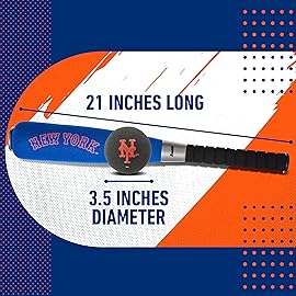 Franklin Sports New York Mets Foam Bat & Ball Set - 21 Soft Jumbo Team Baseball Bat and Ball Team Logo - MLB Official Licensed Product
