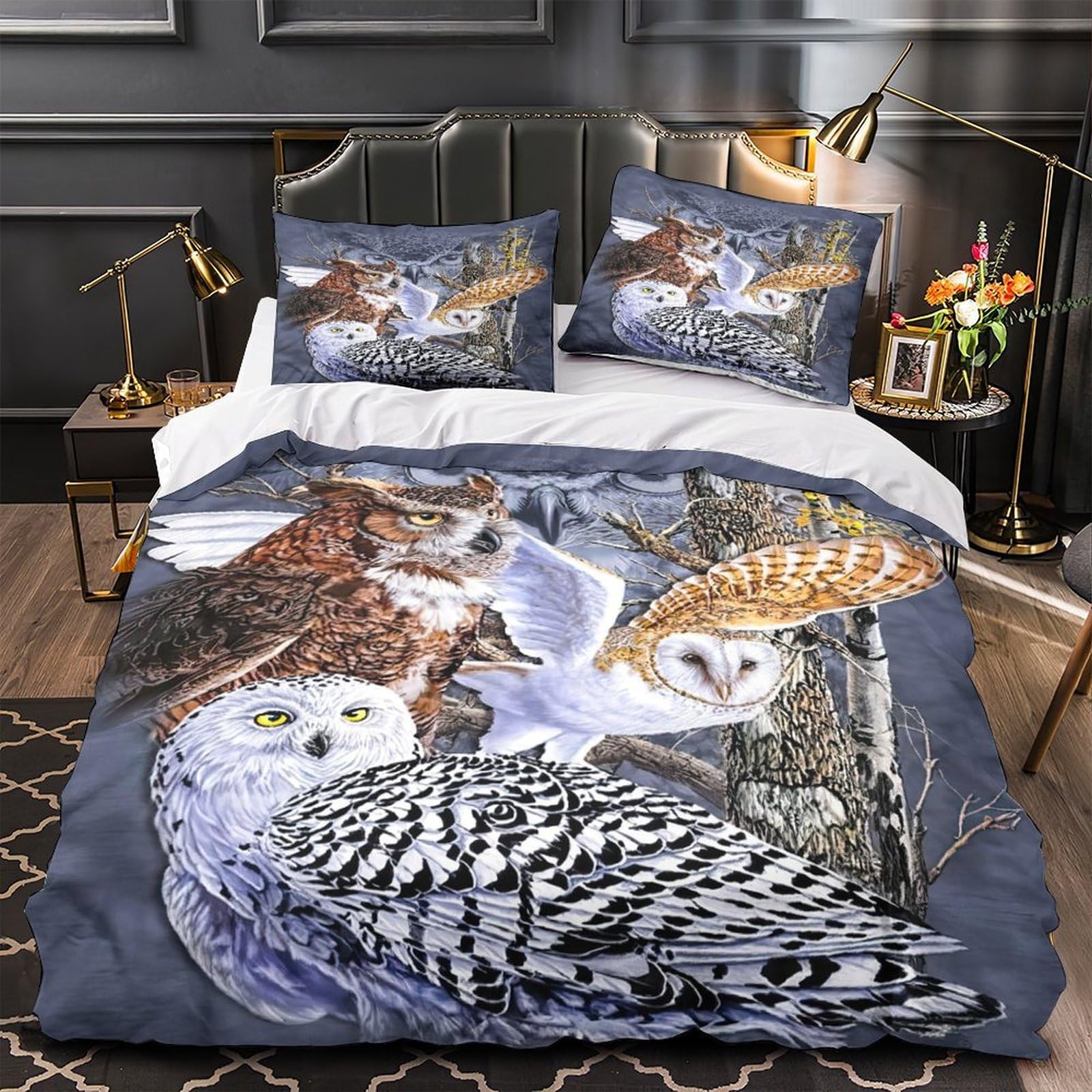 Parure de lit microfibre résistante style wildlife pour chambre ado fille