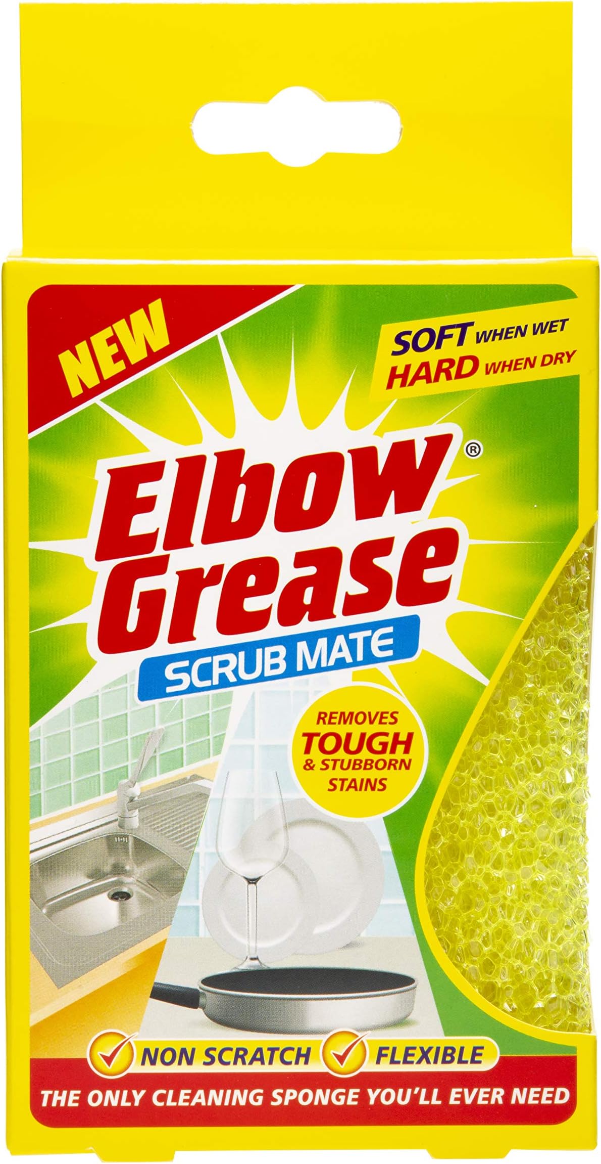 Eg27 Scrub Mate Non Scratch Sponge, 7 cm Wide X 11.5 cm High X 3.5 cm Length