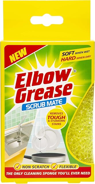 Elbow Grease EG27 Scrub Mate Non Scratch Sponge, 7cm wide x 11.5cm high x 3.5cm