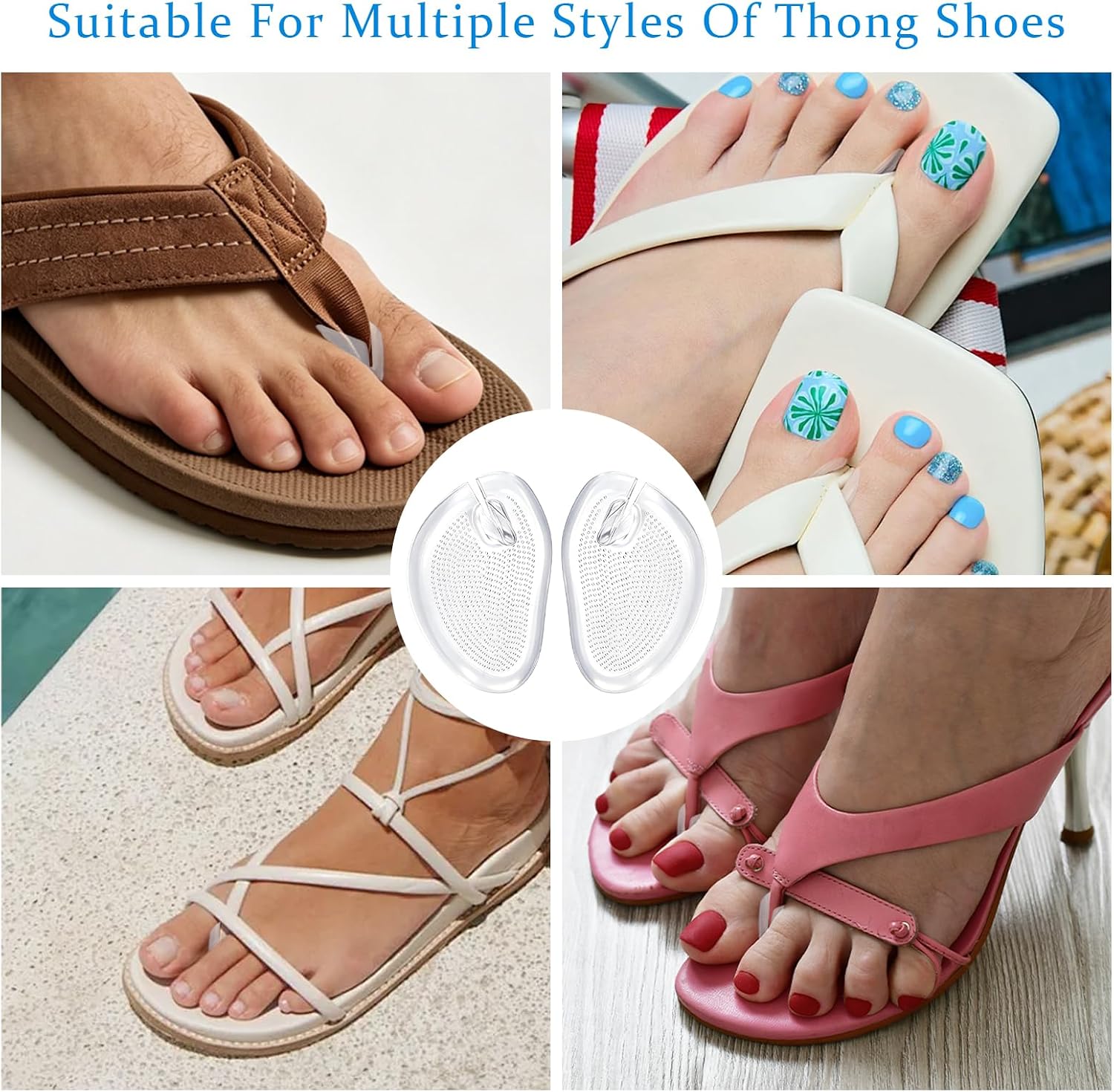 2 Pairs Silicone Thong Sandal Toe Protectors,Guards Cushion Pain Prevention